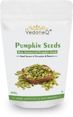 VedaneQ Raw Pumpkin Paleo, Gluten Free, Vegan, Organic, Seeds Keto Snacks, Plant Based, High Protein, Low Glycemic Index, Peanut Free Facility Pumpkin Seeds(400 g)