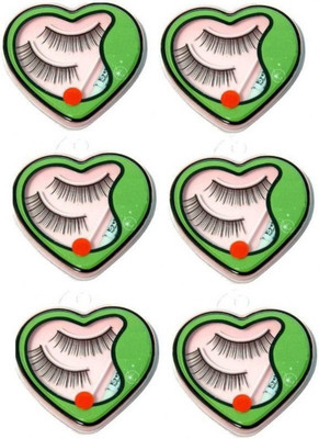 ShopCircuit False-Fake Eyelashes With Glue Set Natural(Pack of 6)