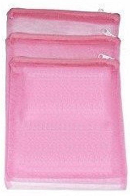 Lonekart Set of 3 Reusable Double Layer Mesh Fridge Bags for Storage of Fruits & Vegetables Pack of 3 Grocery Bags(Pink)