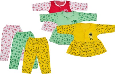 KIDS PARYANIS Baby Boys & Baby Girls Party(Festive) Top Pyjama(MULTICOLOR)