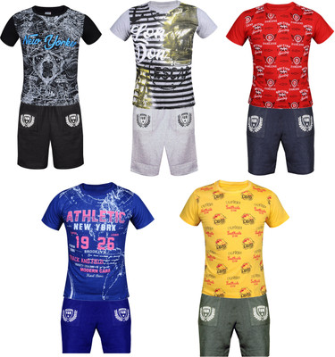 Fashionate World Boys Casual T-shirt Shorts(Multicolor)