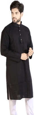 Malaco Enterprises Men Solid Straight Kurta(Black)