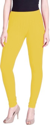 LUX LYRA Churidar  Ethnic Wear Legging(Yellow, Solid)