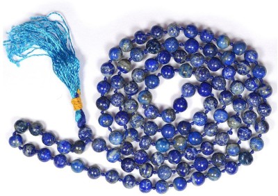CRYSTU Certified Lapis Lazuli Mala Natural Crystal Mala With Certificate Round 108 Beads Stone Mala Reiki Healing Mala Jap Mala 26 inch Approx Crystal Crystal Necklace