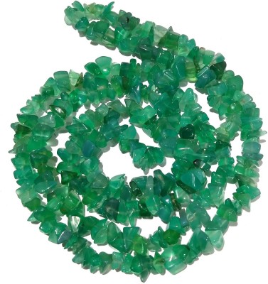 CRYSTU Green Onyx Mala Natural Chips Beads Mala Semi Precious Gemstone Crystal Necklace Reiki Healing Stone Mala Jap Mala 32 Inch Approx For Unisex Beads, Onyx, Crystal Crystal Chain