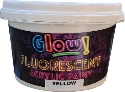 Glow UV (Ultraviolet/Blacklight) Fluorescent Paint, Yellow, 200ml(Set of 1, Yellow)