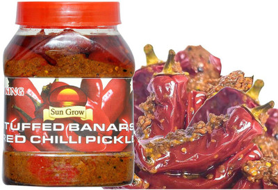 Sun Grow (For Those WHO Care's Health First) The Real Taste of Maa Ka Hath Ka Swad Organic Stuffed Banarasi Red Chilli Pickle 1kg Red Chilli Pickle(1 kg)