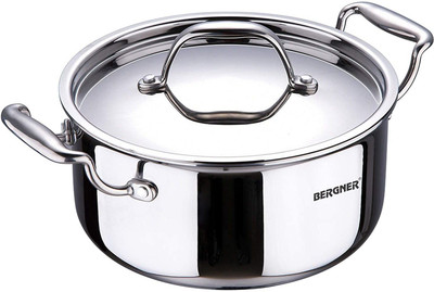 26% OFF on BERGNER Argent Tri-ply 20 cm, 3.1 L Casserole/ Dutch Oven with Lid 3.1 L capacity 20 cm diameter(Stainless Steel, Induction Bottom) 26% OFF on BERGNER Argent Tri-ply 20 cm, 3.1 L Casserole/ Dutch Oven with Lid 3.1 L capacity 20 cm diameter(Stainless Steel, Induction Bottom)