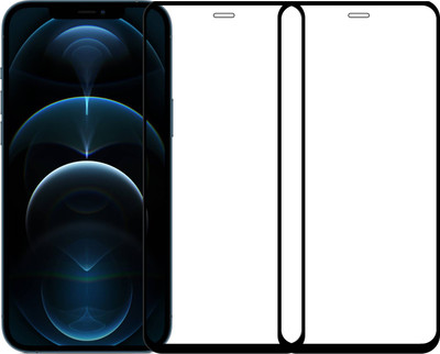 Karpine Edge To Edge Tempered Glass for Apple iPhone 12 Pro Max(Pack of 2)