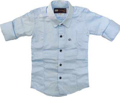 Cloud Kids Boys Solid Casual Light Blue Shirt