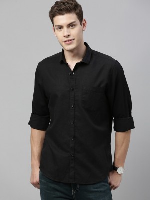 Mast & Harbour Men Solid Casual Black Shirt