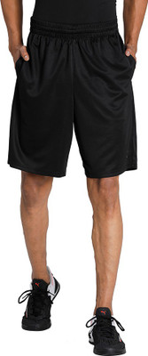 PUMA Solid Men Black Sports Shorts