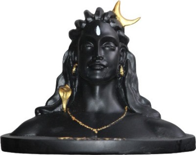 NAVYAKSH Lord Shiva in Dhyana Mudra Adiyogi Shiva Idol for Home Decor, Gift & Puja, Matte Decorative Showpiece  -  12 cm(Polyresin, Black)