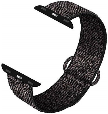 Slugabed Soft Lightweight Breathable Nylon Loop Sport 42mm/44mm Copper Black Smart Watch Strap(Black, Red)