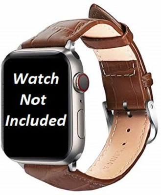 Slugabed Croc Style Leather Loop 42mm/44mm Band with Adjustable Closure Wrist Light Brown Smart Watch Strap(Brown)