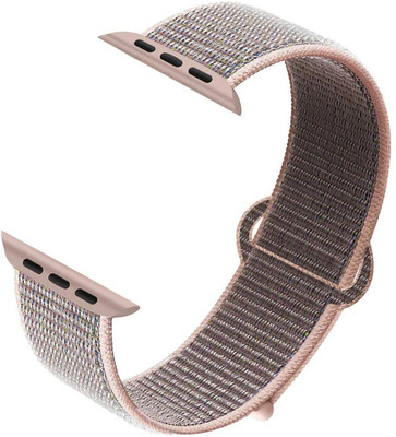 Slugabed Soft Lightweight Breathable Nylon Loop Sport 38mm/40mm Rose Gold Smart Watch Strap(Pink, Black)