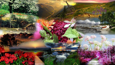 anshul internet point 45.72 cm BEAUTIFUL SCENERY 13 Self Adhesive Sticker(Pack of 1)