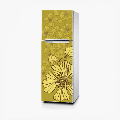 AH Decals Vector Flower Abstract Fridge Warp Sticker 60 cm Vector Flower Abstract Fridge Warp Sticker Self Adhesive Sticker(Pack of 1)