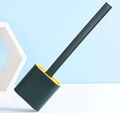 HARIJI Silicone Toilet Brush with Bathroom Toilet Cleaning Brush and Holder(Color May Very)(Multicolor)