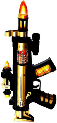 SALEOFF Latest Musical Combat Gold Series Toy Gun for Kids. | With Powerful Vibration System and ULTRASONIC Laser Light Feature. | Blasting Sound & Colorful Light Effects (918-1) Guns & Darts(Multicolor)