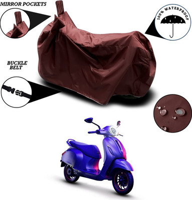 ANTHUB Waterproof Two Wheeler Cover for Bajaj(Chetak, Maroon)