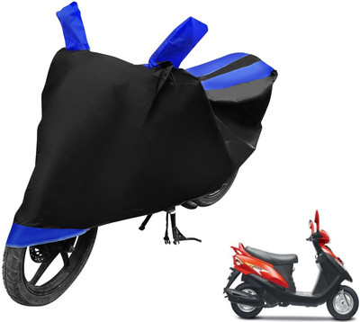 MOCKHE Two Wheeler Cover for Mahindra(Flyte, Black, Blue)