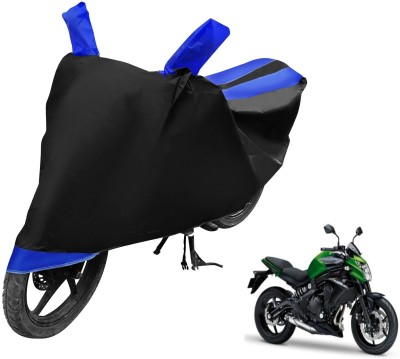 MOCKHE Two Wheeler Cover for Kawasaki(Z250, Black, Blue)