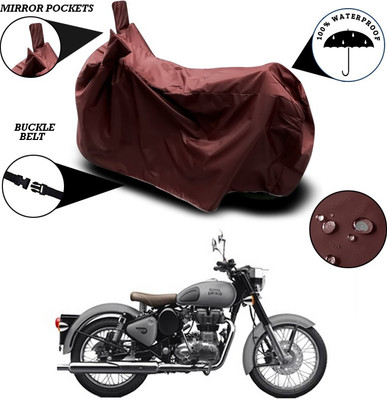 SEBONGO Two Wheeler Cover for Royal Enfield(Classic 350, Maroon)