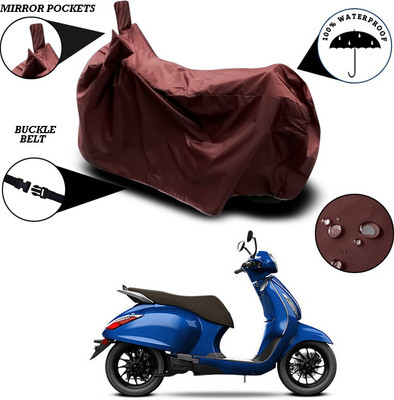 ANTHUB Waterproof Two Wheeler Cover for Bajaj(Chetak, Maroon)