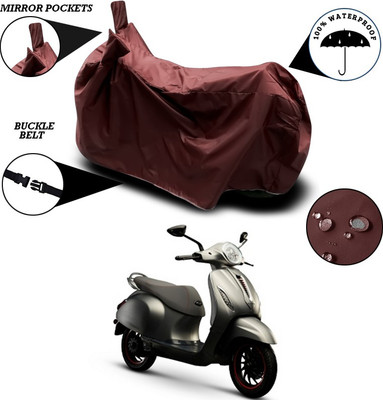 SEBONGO Waterproof Two Wheeler Cover for Bajaj(Chetak, Maroon)