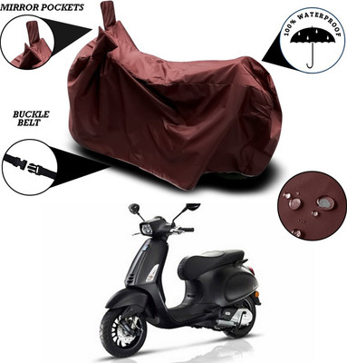 SEBONGO Waterproof Two Wheeler Cover for Vespa(Vespa, Maroon)