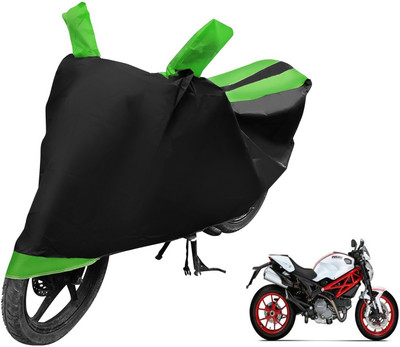 Auto Hub Two Wheeler Cover for Ducati(Monster 796 S2R, Black, Green)