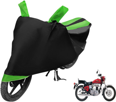 Auto Hub Two Wheeler Cover for Royal Enfield(Electra 4S, Black, Green)