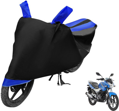 MOCKHE Two Wheeler Cover for Bajaj(Discover 125 DTS-i, Black, Blue)