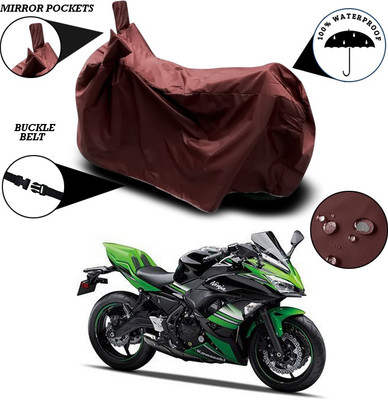 ANTHUB Waterproof Two Wheeler Cover for Kawasaki(Ninja 650, Maroon)