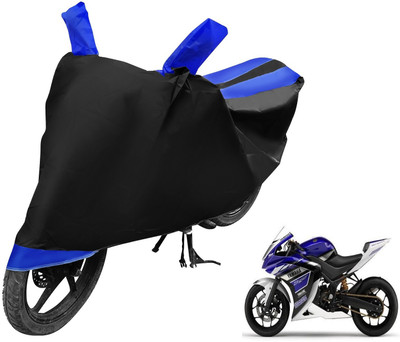 Auto Hub Two Wheeler Cover for Yamaha(YZF R25, Black, Blue)