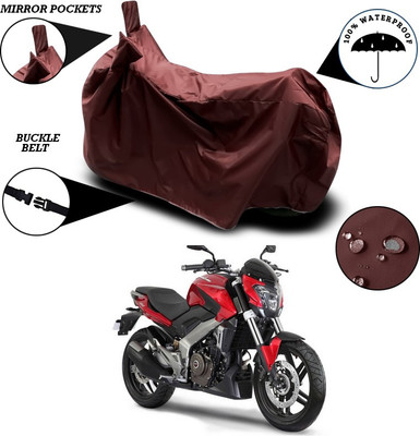 SEBONGO Waterproof Two Wheeler Cover for Bajaj(Pulsar, Maroon)