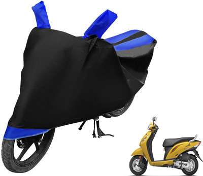 MOCKHE Two Wheeler Cover for Honda(Activa i, Black, Blue)