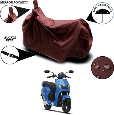 SEBONGO Waterproof Two Wheeler Cover for 22Motors(Flow, Maroon)