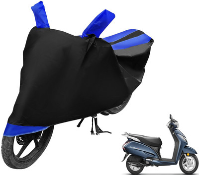 MOCKHE Two Wheeler Cover for Honda(Activa 3G, Black, Blue)