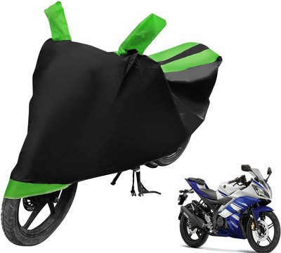 Auto Hub Two Wheeler Cover for Yamaha(R15, Black, Green)