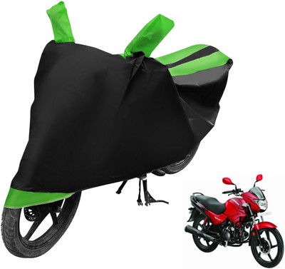 MOCKHE Two Wheeler Cover for Hero(Glamour FI, Black, Green)