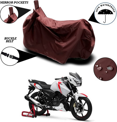SEBONGO Waterproof Two Wheeler Cover for TVS(Apache RTR 160 4V, Maroon)