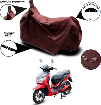 SEBONGO Waterproof Two Wheeler Cover for Hero(Electric, Maroon)