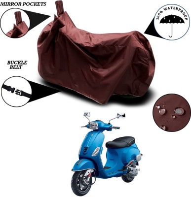 SEBONGO Waterproof Two Wheeler Cover for Vespa(Piaggio Vespa, Maroon)