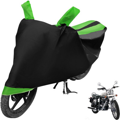 MOCKHE Two Wheeler Cover for Royal Enfield(Bullet 350, Black, Green)