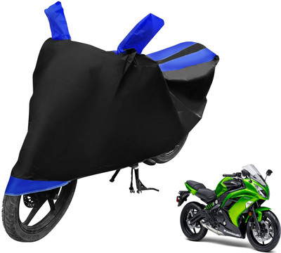 MOCKHE Two Wheeler Cover for Kawasaki(Ninja 650, Black, Blue)