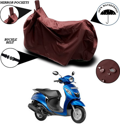 ANTHUB Waterproof Two Wheeler Cover for Yamaha(Fascino, Maroon)