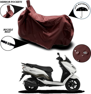 SEBONGO Waterproof Two Wheeler Cover for Suzuki(Burgman Street, Maroon)
