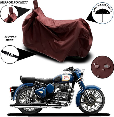 ANTHUB Waterproof Two Wheeler Cover for Royal Enfield(Bullet 350, Maroon)